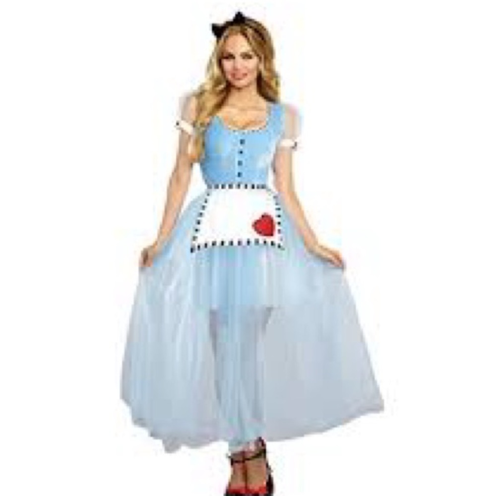 Dreamgirl Women's Alice Costume, Blue/White, medium